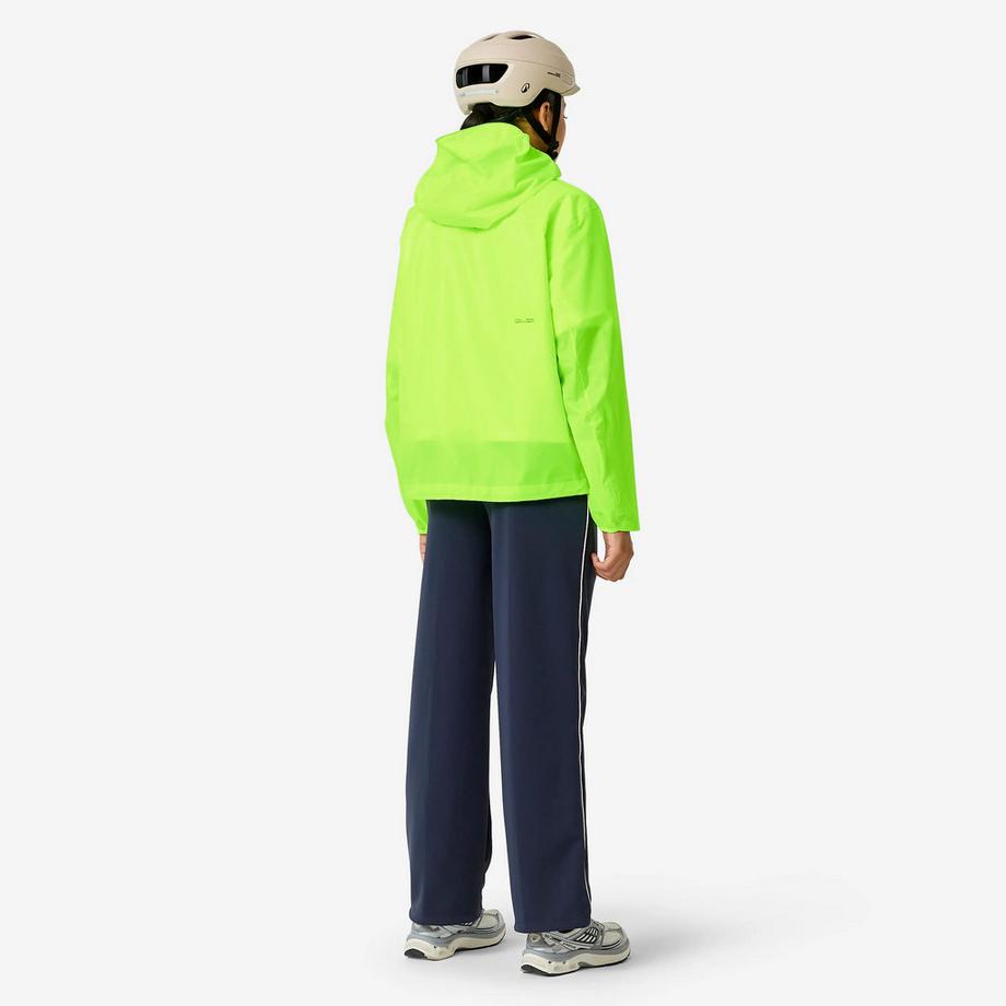 BTWIN  Velo-Regenjacke Sichtbarkeit Tag 120 Unisex, neongelb 