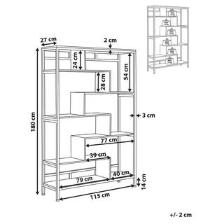 Beliani Bücherregal mit 6 Fächern aus MDF-Platte Industriell DAVEN  