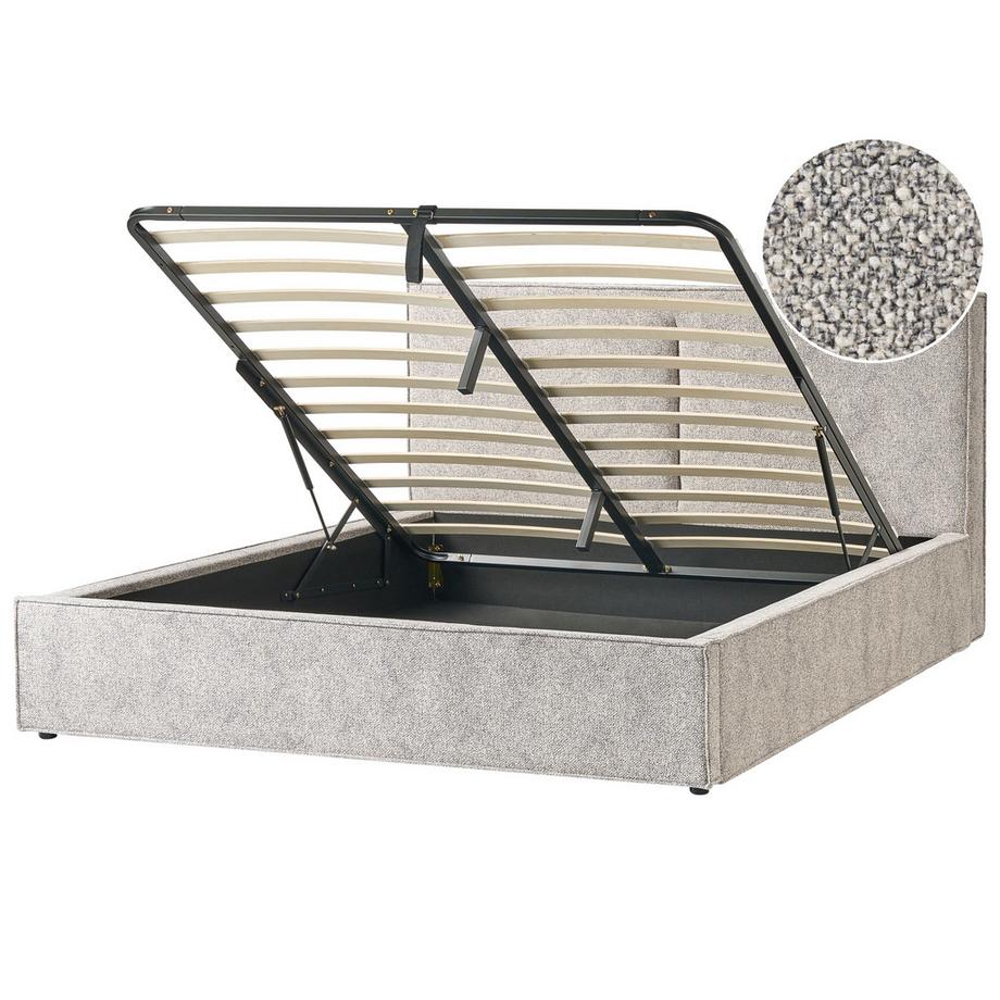 Beliani Lit ottoman en Velours tricoté Scandinave MOISSAC  