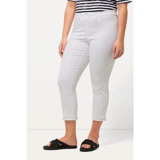 Ulla Popken  Pantaloni a 7/8 modello Sienna con orli sfrangiati e taglio aderente 