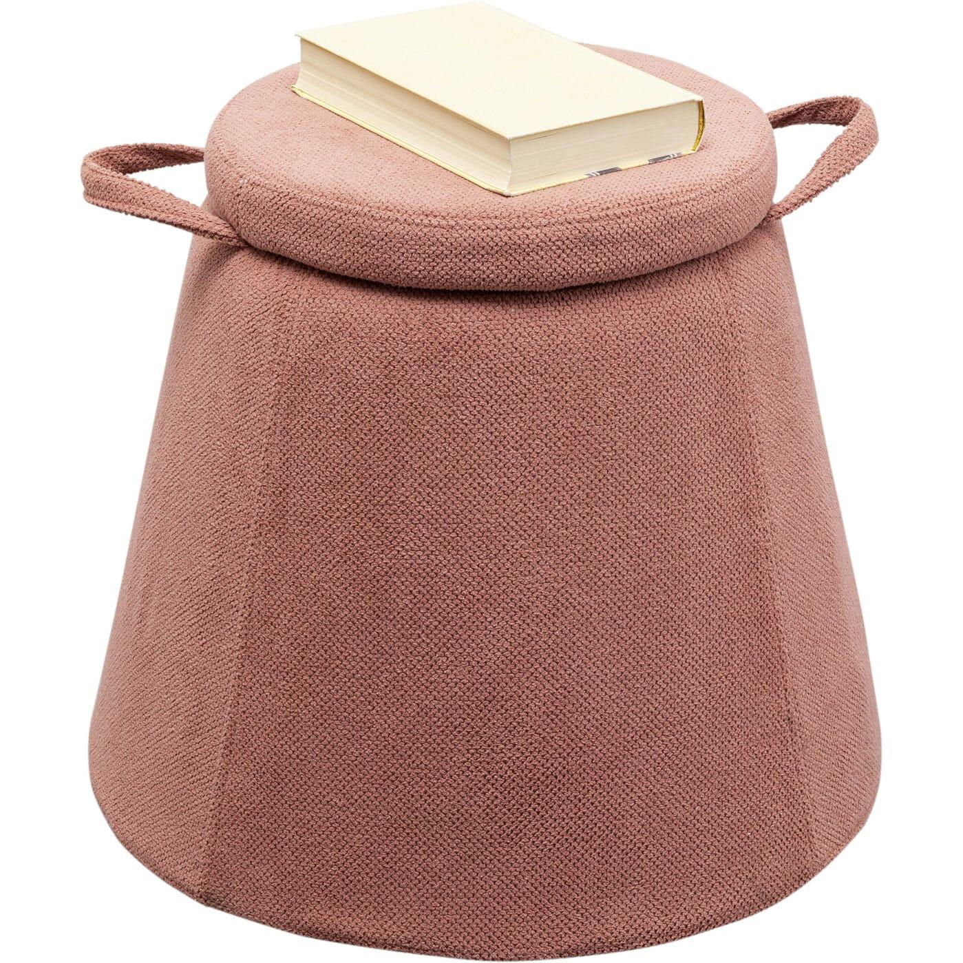 KARE Design Tabouret Thimble Storage rose rond 51  