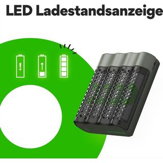 GP Batteries  USB-Modell Ladegerät M452, inkl. 4 x RECYKO AA Akku 2600 mAh 