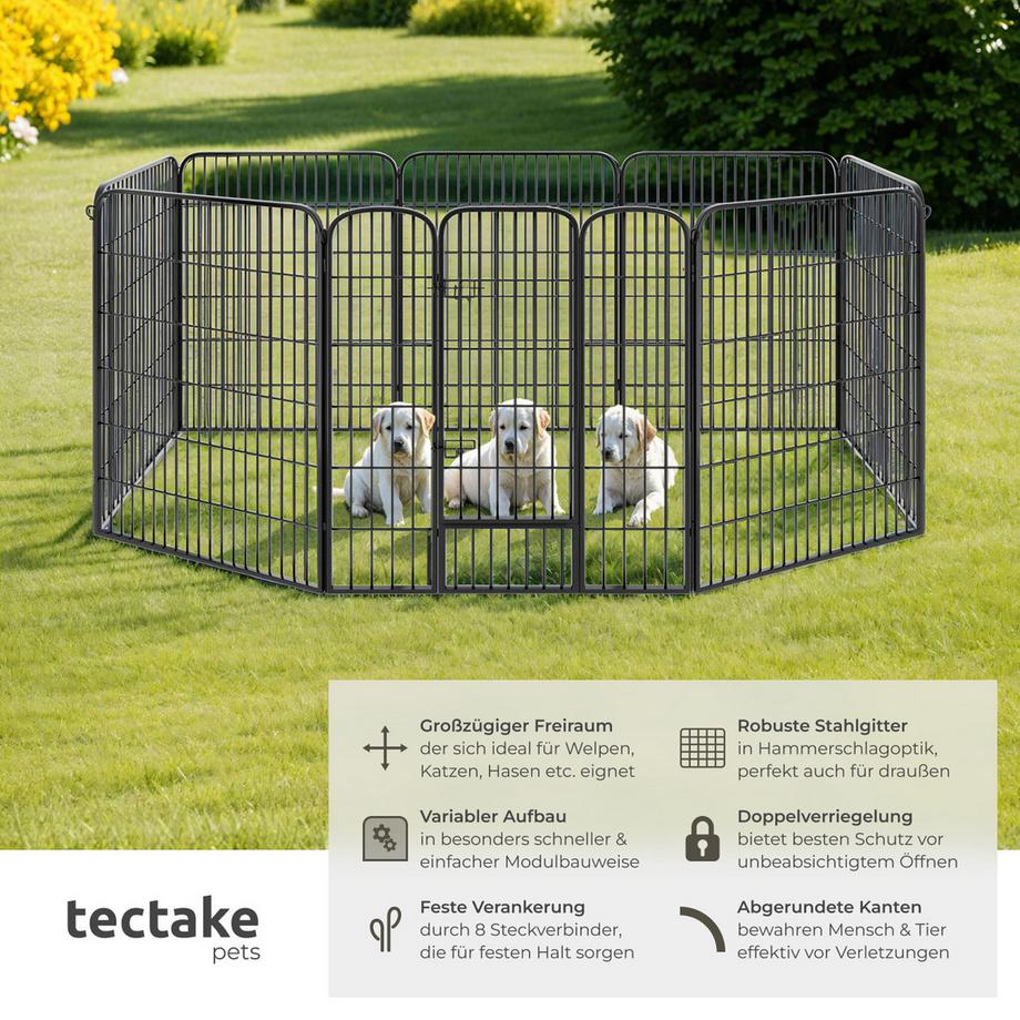 Tectake  Enclos pour chiots et chiens LISA 8 parties, pliable 