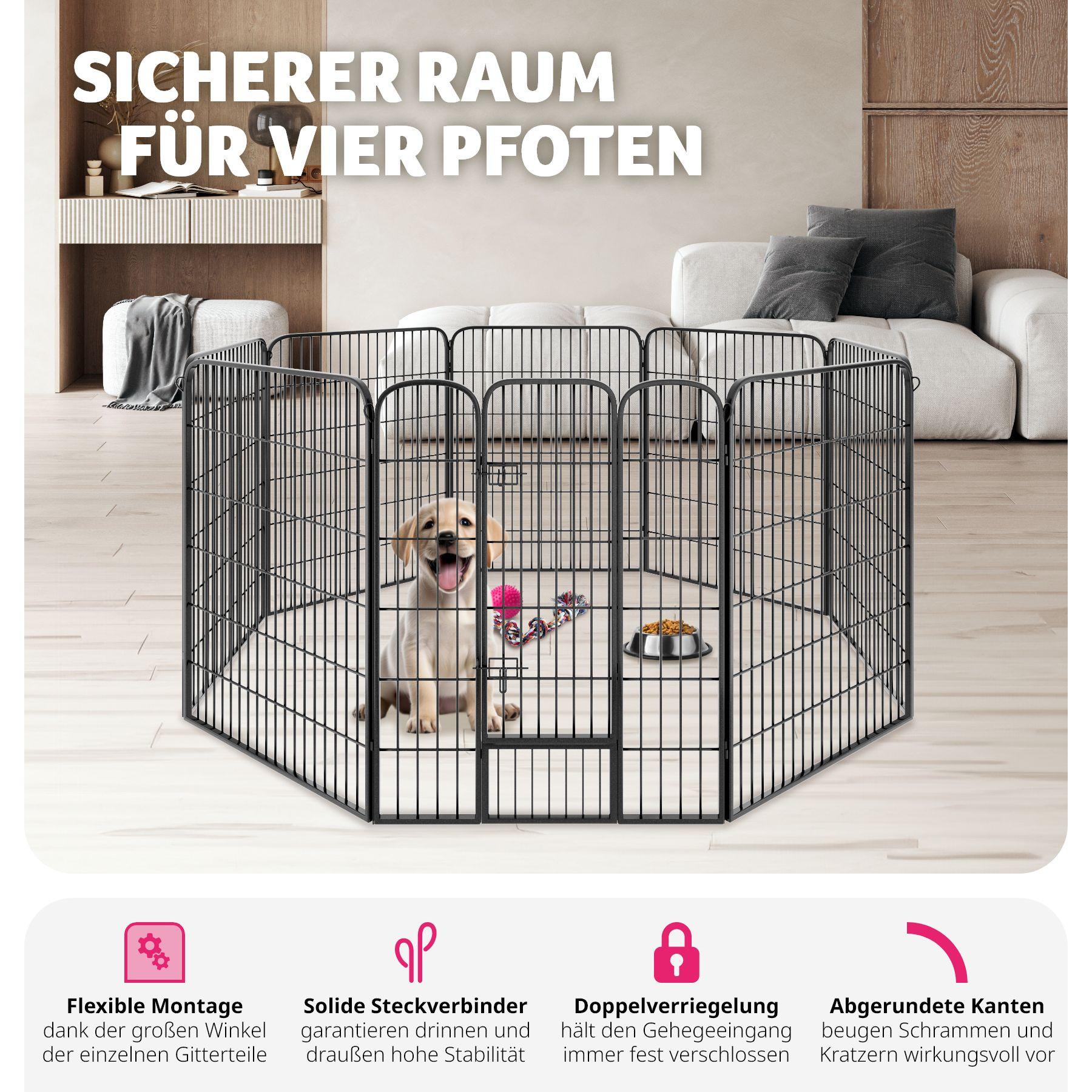 Tectake  Welpenauslauf 8-eckig 