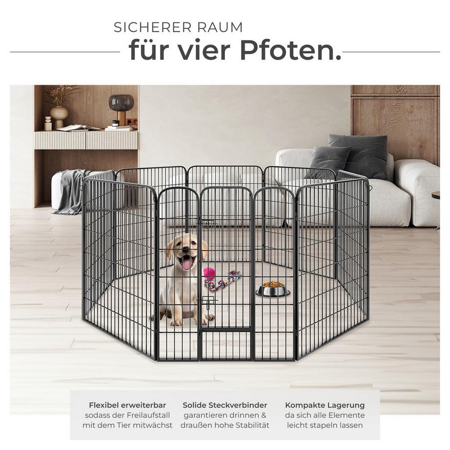 Tectake  Enclos pour chiots et chiens LISA 8 parties, pliable 