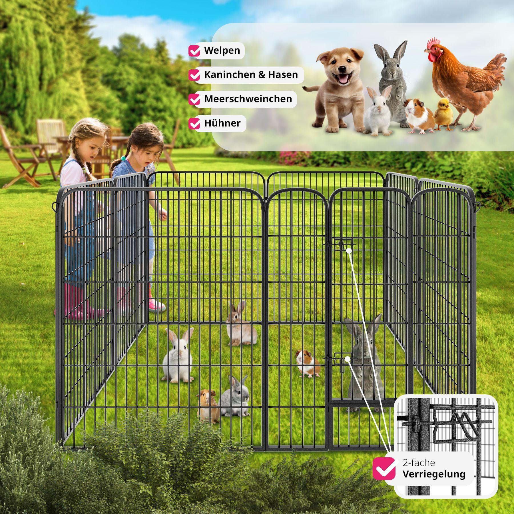 Tectake  Welpenauslauf 8-eckig 