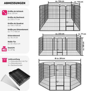 Tectake  Welpenauslauf 8-eckig 