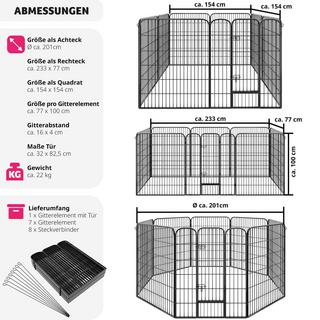 Tectake  Recinto per cuccioli, forma ottagonale 