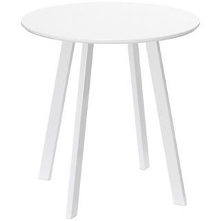 Northio Table À Manger Ronde, Table De Cuisine, Table D'Appoint, Table De Salle À Manger, Pieds Biseautés, Blanc, 72 X 72 X 75 Cm  