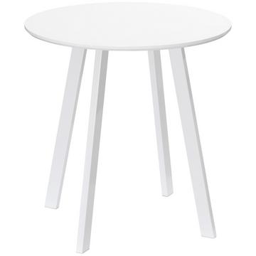 Table À Manger Ronde, Table De Cuisine, Table D'Appoint, Table De Salle À Manger, Pieds Biseautés, Blanc, 72 X 72 X 75 Cm