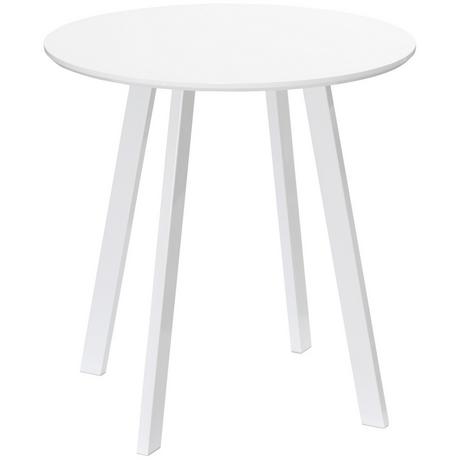 Northio Table À Manger Ronde, Table De Cuisine, Table D'Appoint, Table De Salle À Manger, Pieds Biseautés, Blanc, 72 X 72 X 75 Cm  