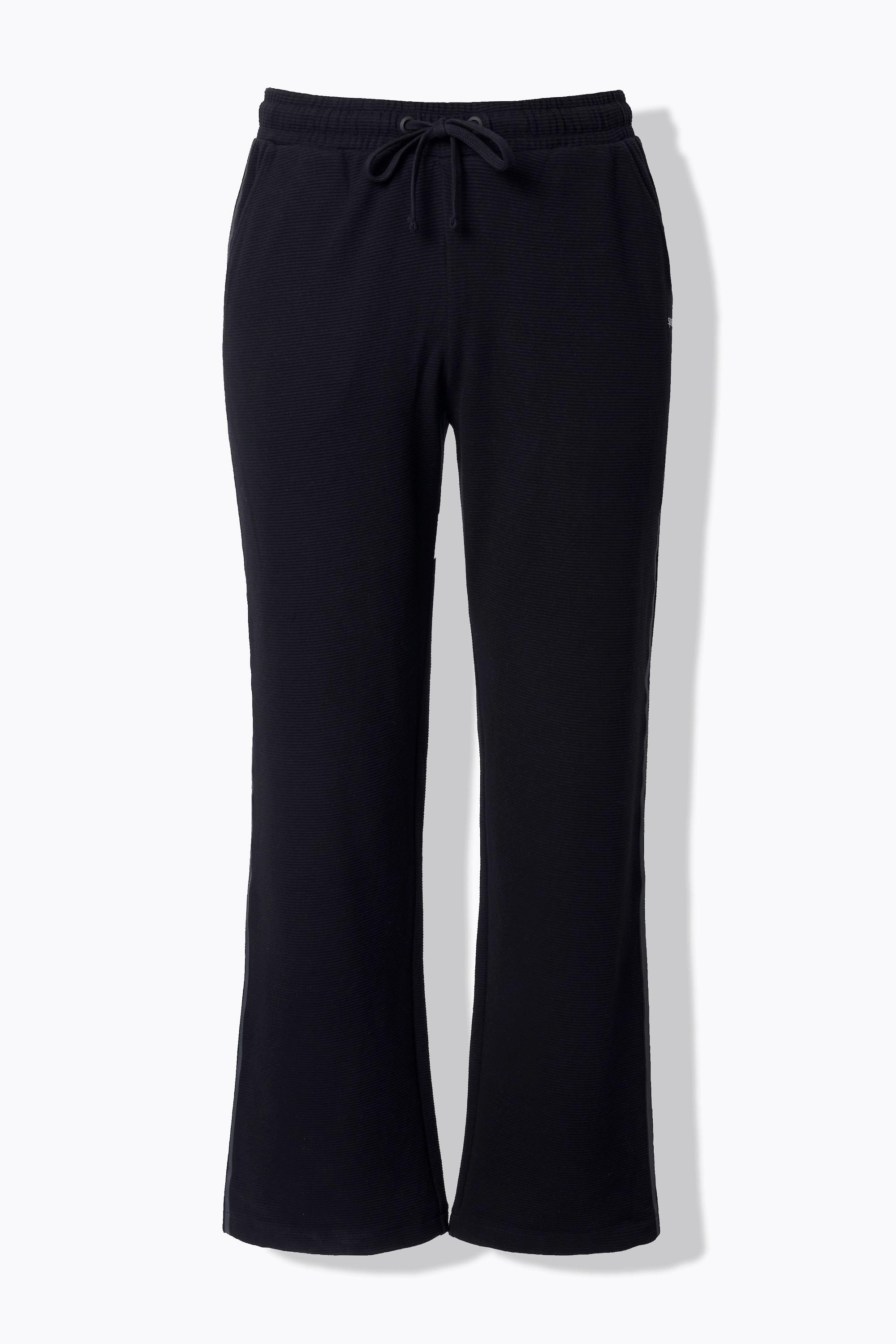 Ulla Popken Pantalon de jogging large Ottoman taille élastique réfléchissant  