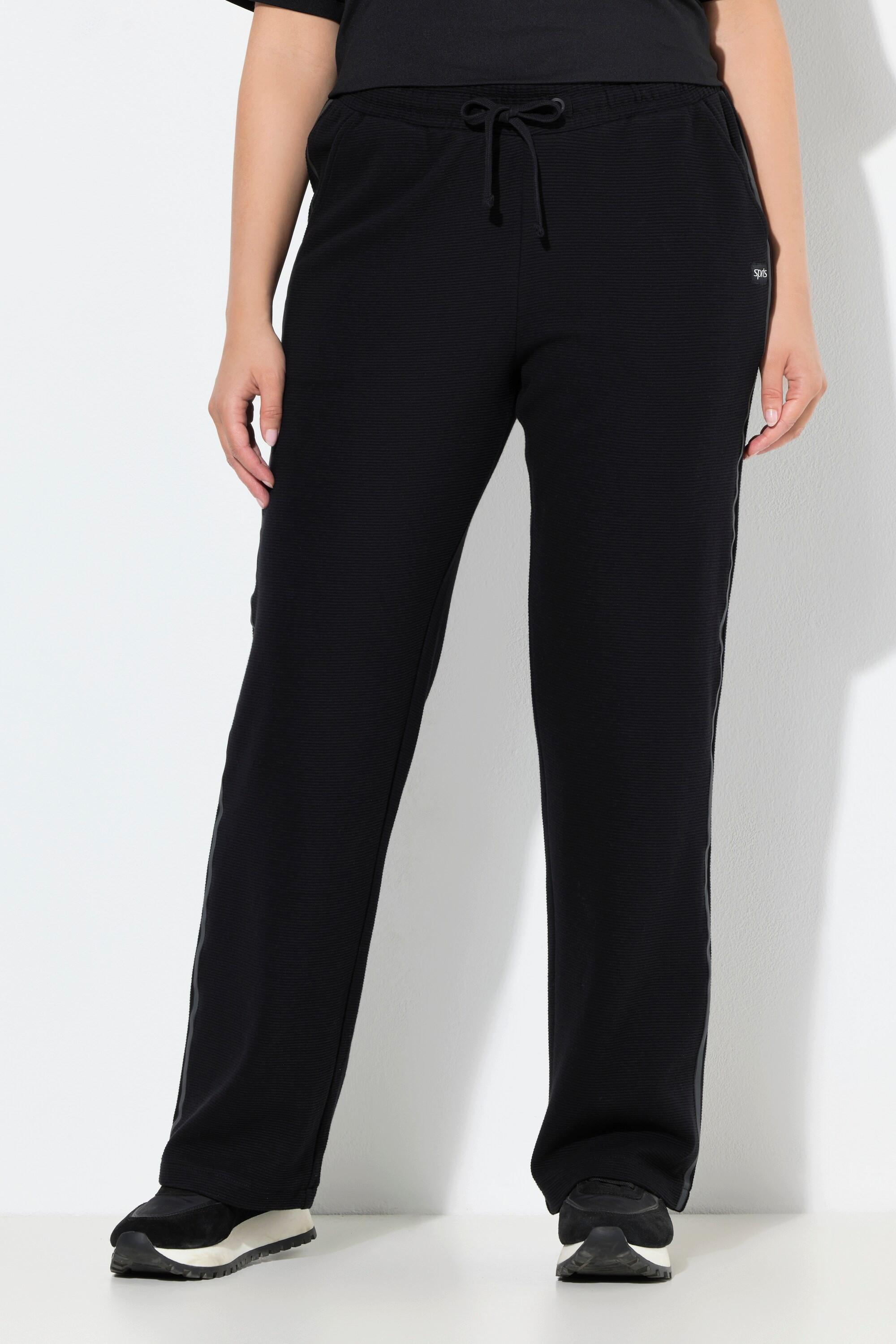 Ulla Popken Pantalon de jogging large Ottoman taille élastique réfléchissant  