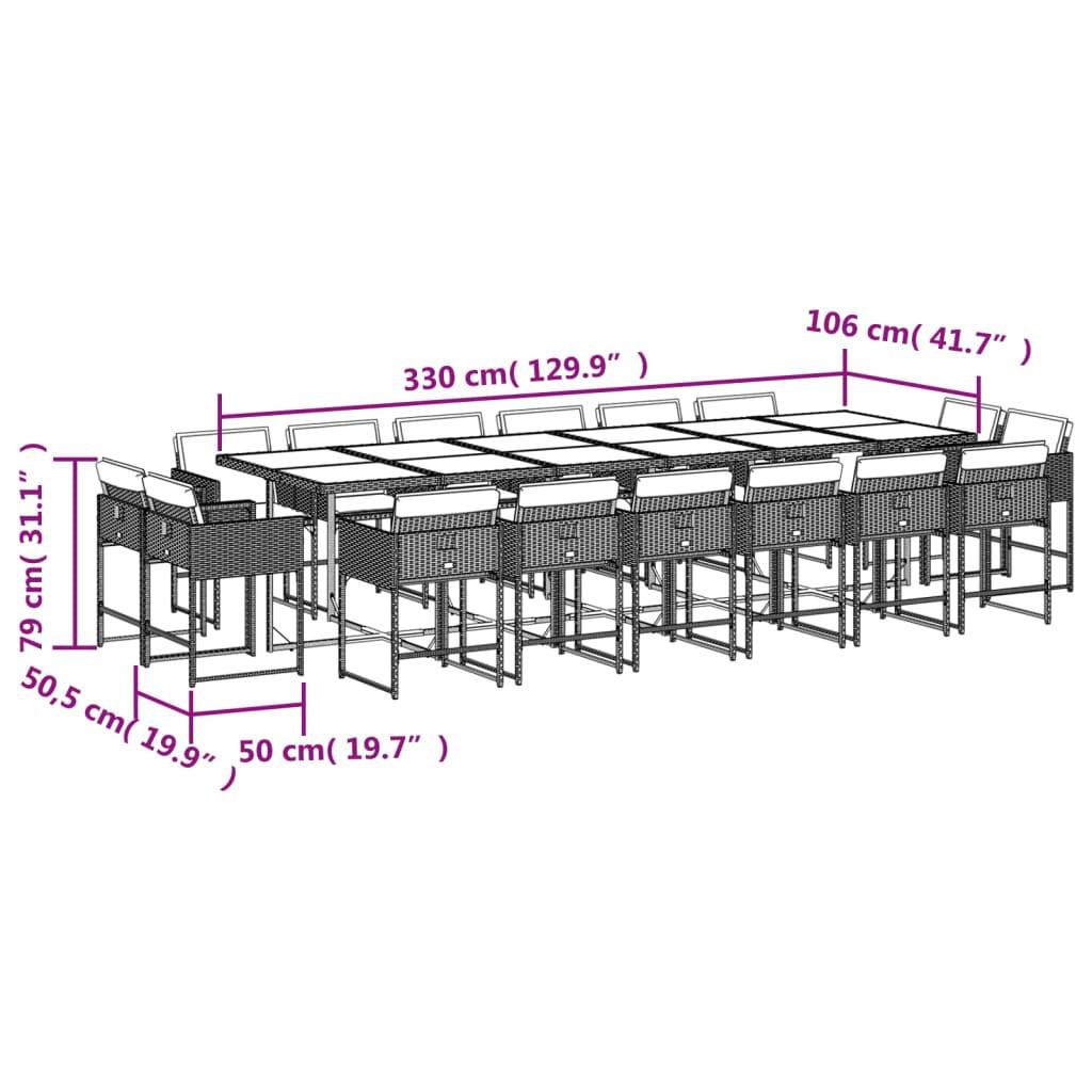 VidaXL Ensemble de salle à manger de jardin rotin synthétique  