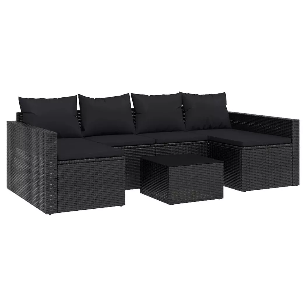VidaXL - Garten lounge set poly-rattan, One Size, Schwarz
