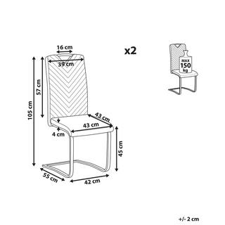Beliani Esszimmerstuhl 2er Set aus Kunstleder Modern PICKNES  