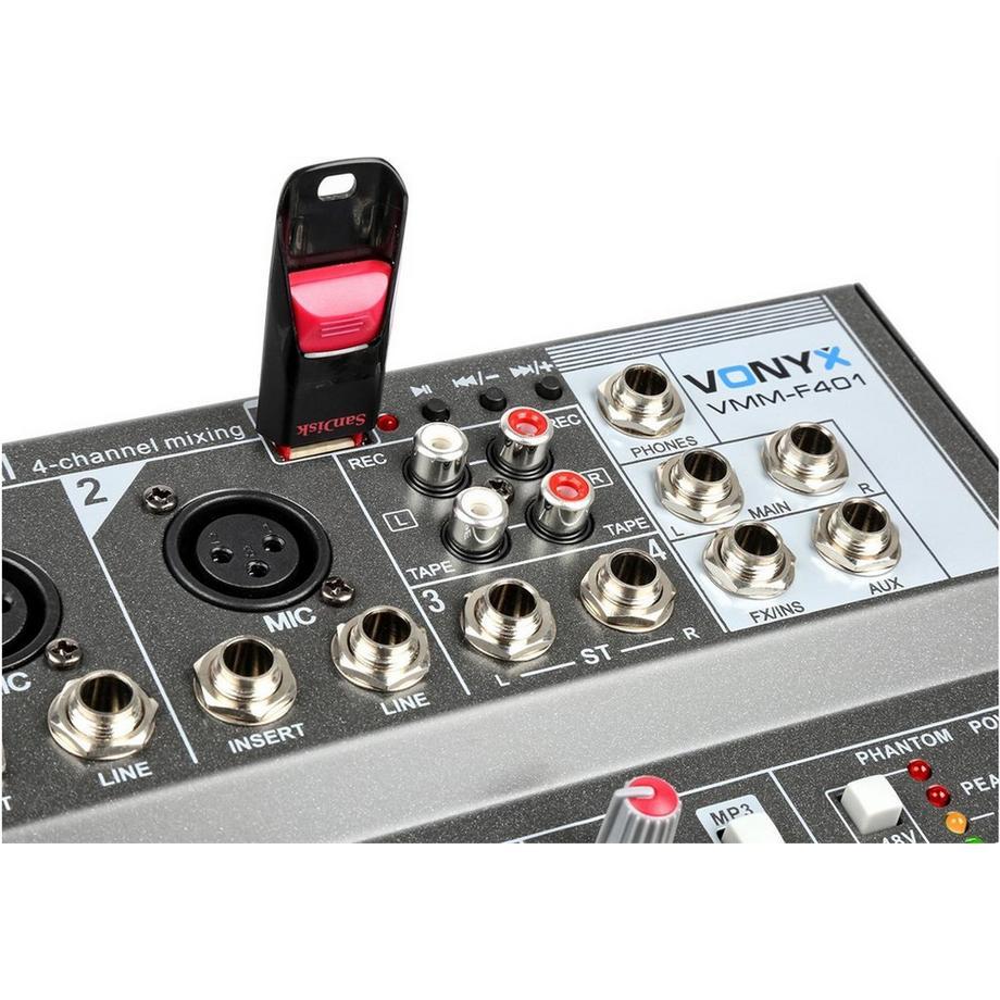 Vonyx  VMM-F401 4-Kanal Mixer, MP3, Echo 