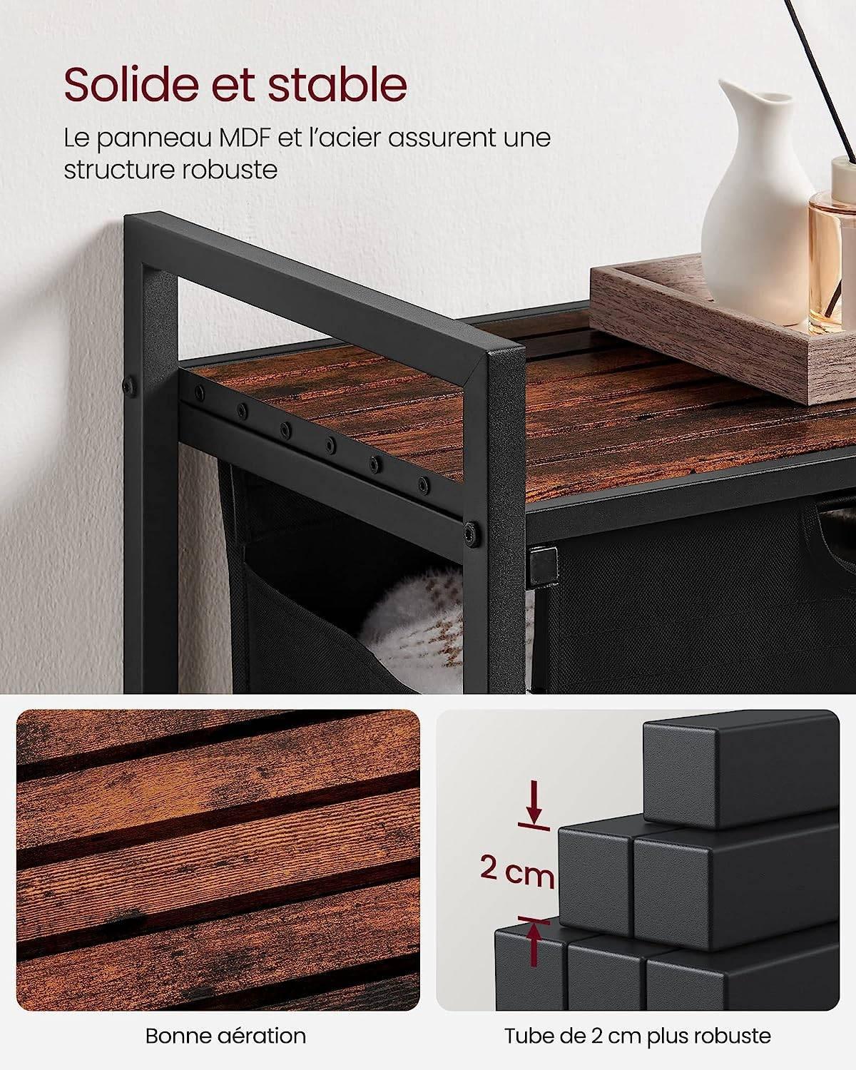 VASAGLE Cesto portabiancheria compatto da 65 litri per piccoli spazi  