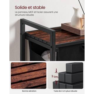 VASAGLE Cesto portabiancheria compatto da 65 litri per piccoli spazi  