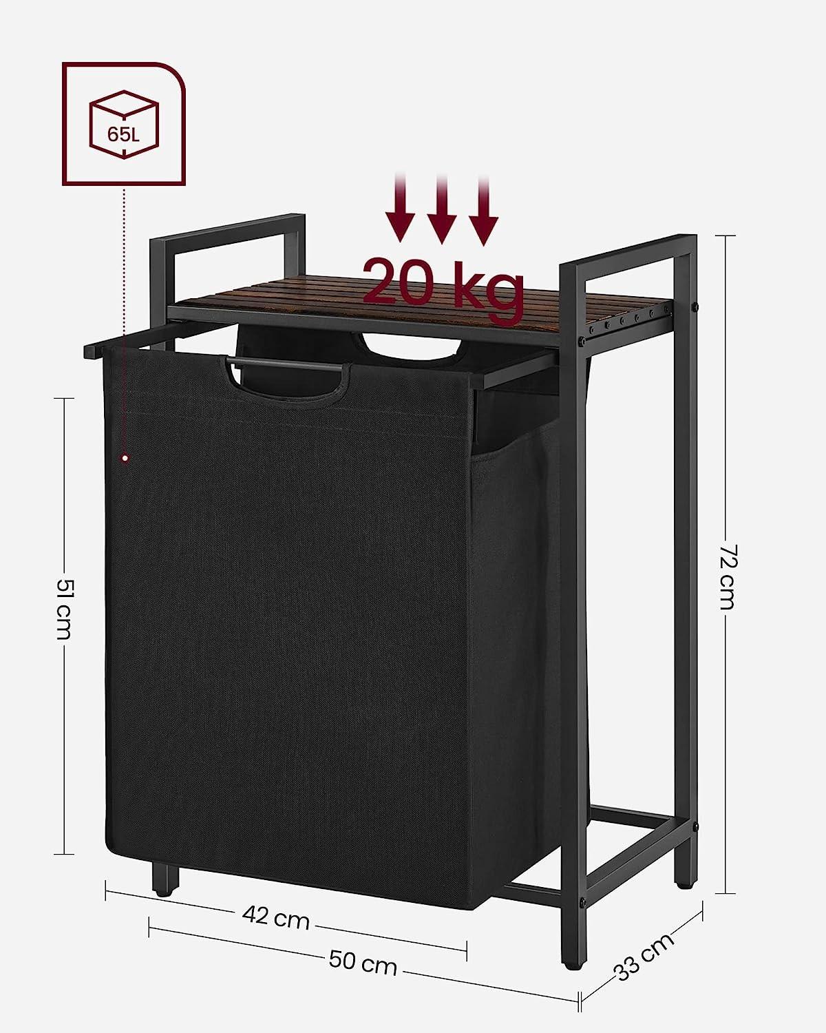 VASAGLE Cesto portabiancheria compatto da 65 litri per piccoli spazi  