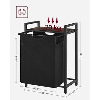 VASAGLE Cesto portabiancheria compatto da 65 litri per piccoli spazi  