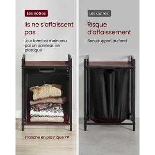 VASAGLE Cesto portabiancheria compatto da 65 litri per piccoli spazi  