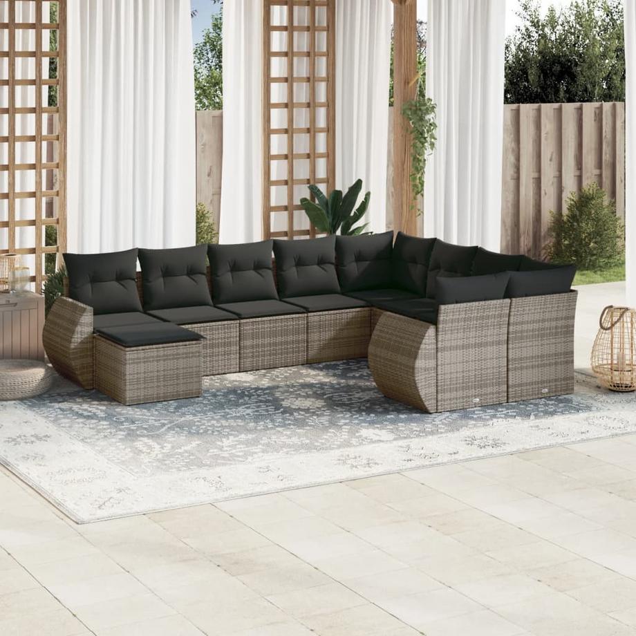 VidaXL set divano da giardino Polirattan  