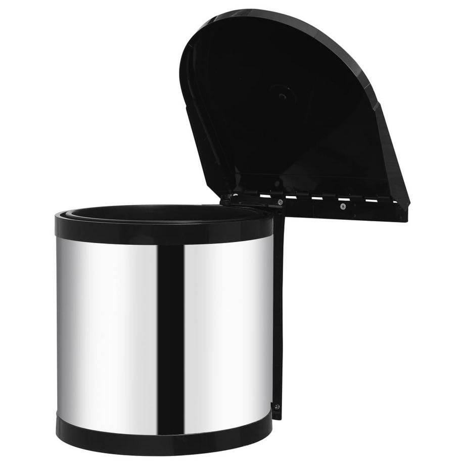 VidaXL Poubelle acier inoxydable  