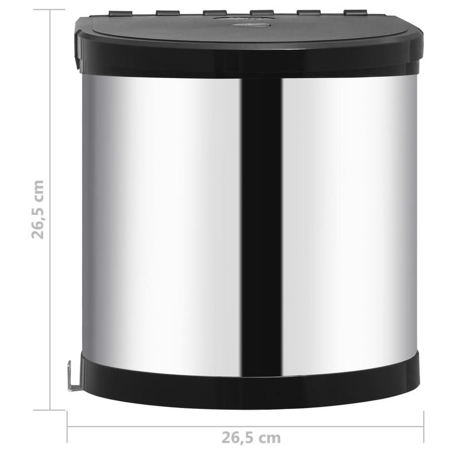 VidaXL Poubelle acier inoxydable  