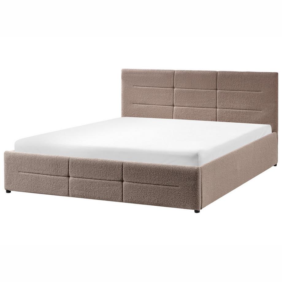 Beliani Letto contenitore en Bouclé  MASSOGNES  