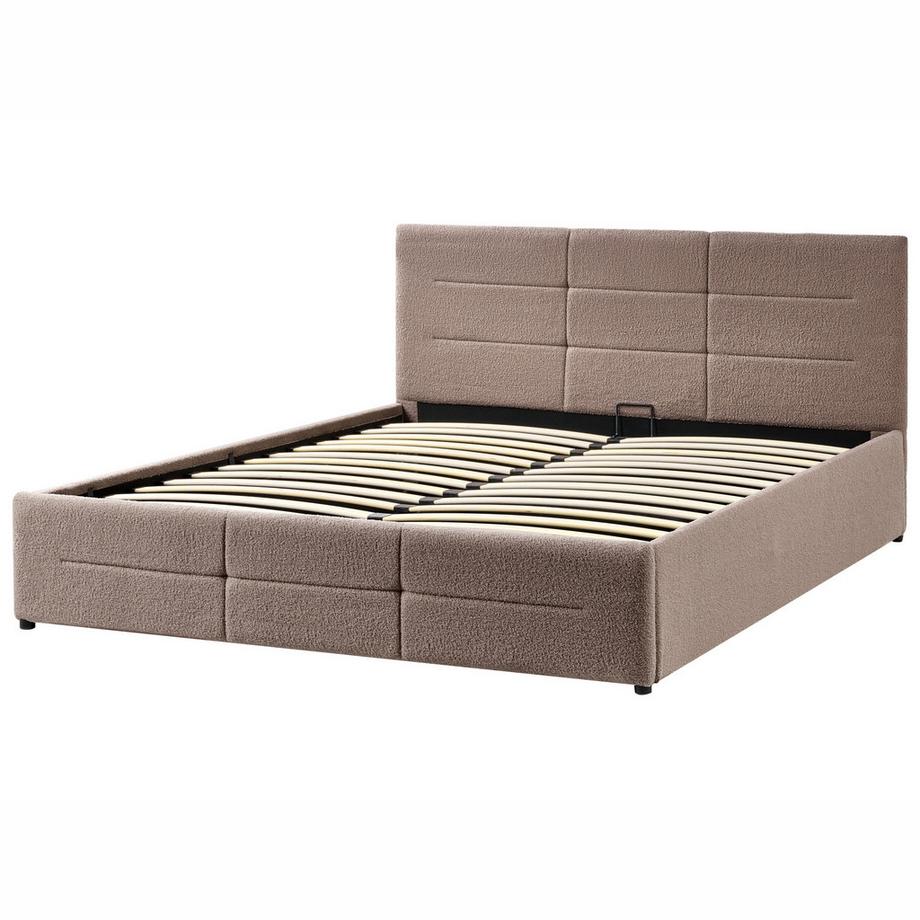 Beliani Letto contenitore en Bouclé  MASSOGNES  