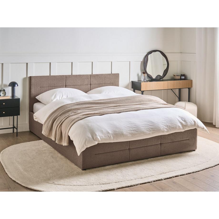 Beliani Letto contenitore en Bouclé  MASSOGNES  