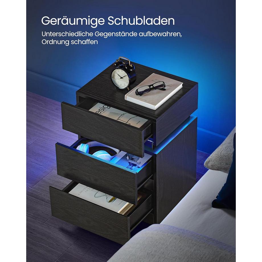 Songmics Nachttisch mit LED-Beleuchtung  