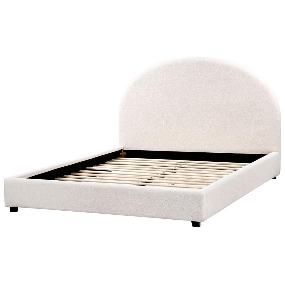 Beliani Lit avec sommier en Bouclé Rétro VAUCLUSE  