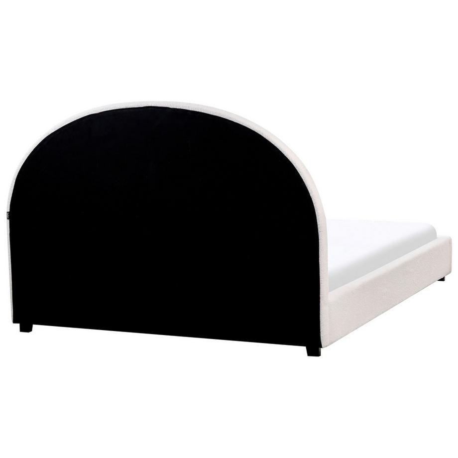 Beliani Lit avec sommier en Bouclé Rétro VAUCLUSE  