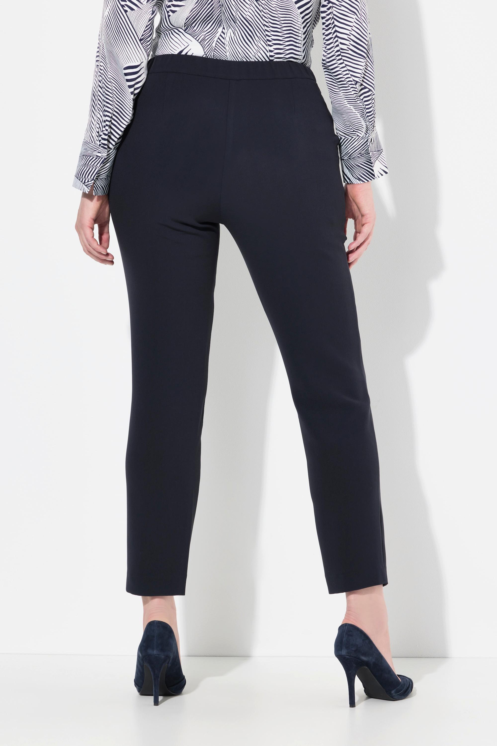 Ulla Popken  Pantalon ajusté en acétate haut de gamme, taille confortable 