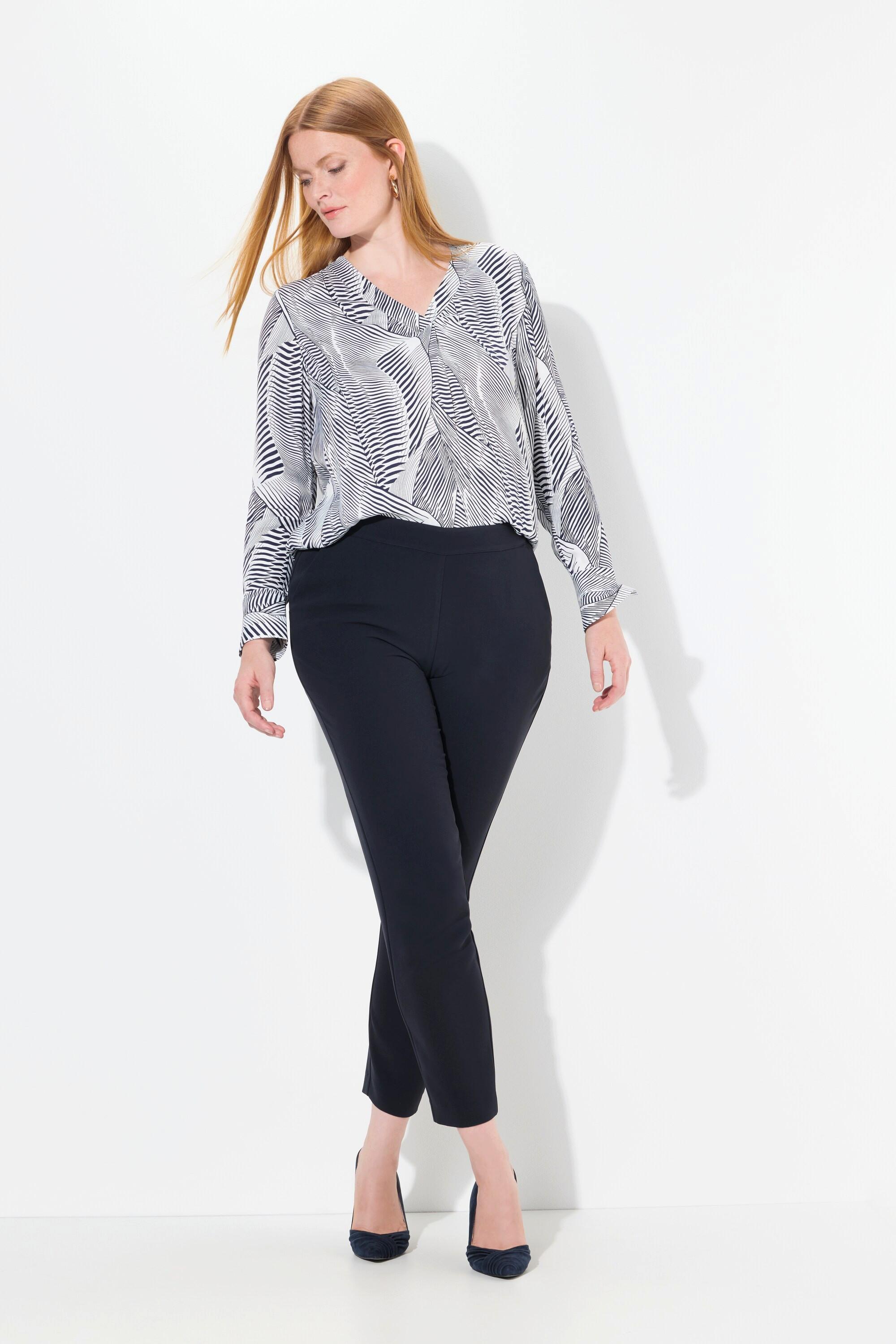 Ulla Popken  Pantalon ajusté en acétate haut de gamme, taille confortable 