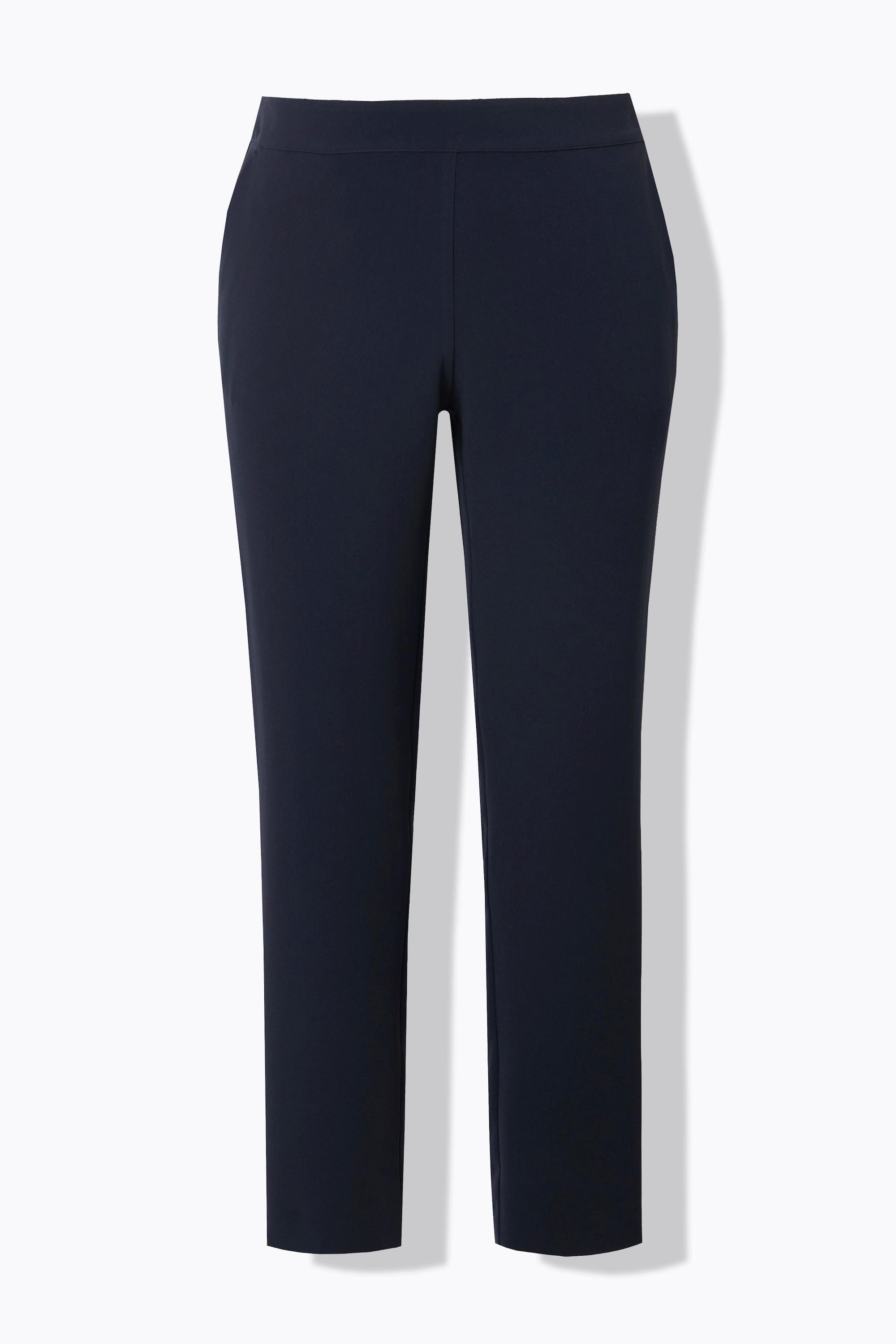 Ulla Popken Pantaloni di acetato taglio gamba aderente cintura comoda  