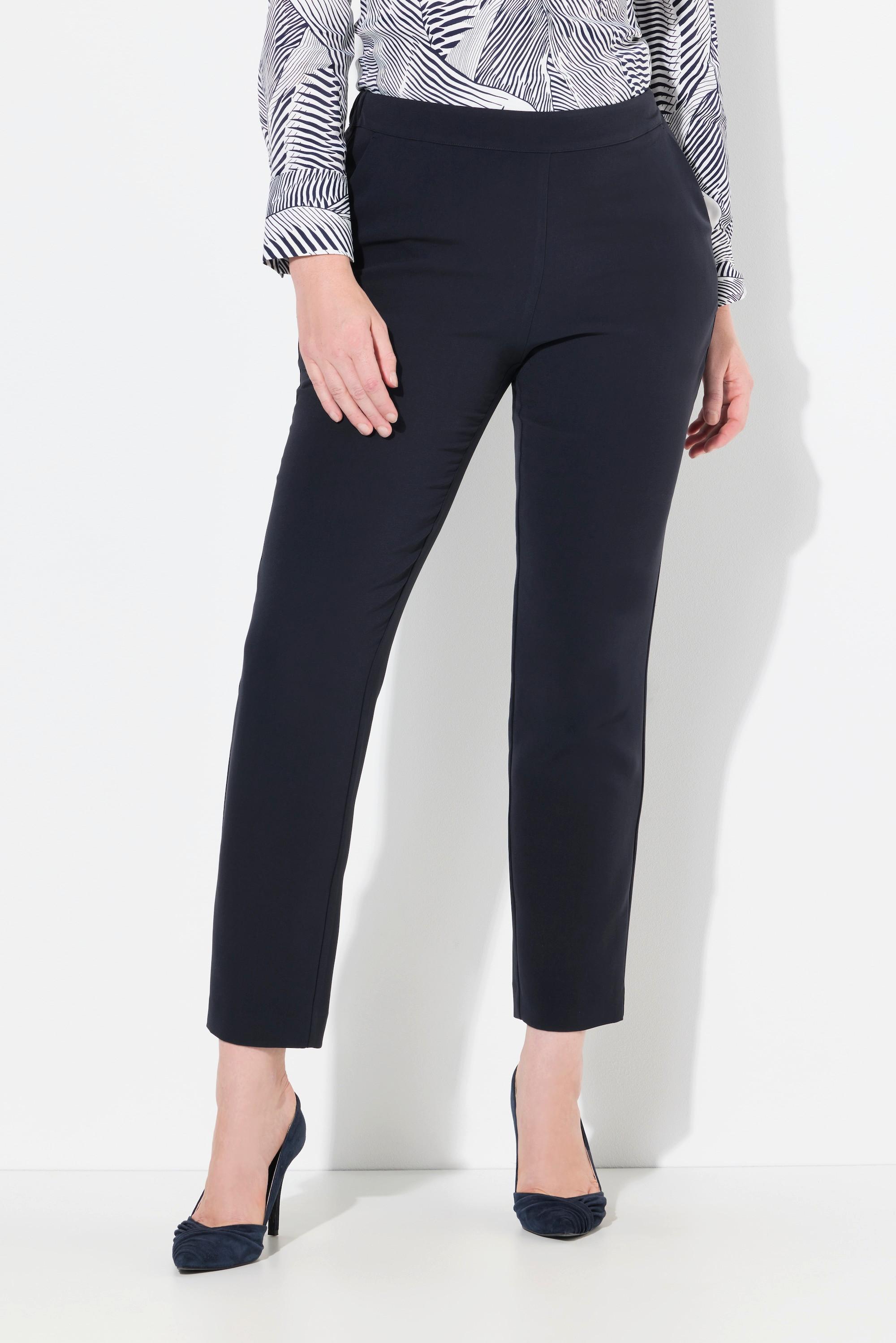 Ulla Popken  Pantalon ajusté en acétate haut de gamme, taille confortable 