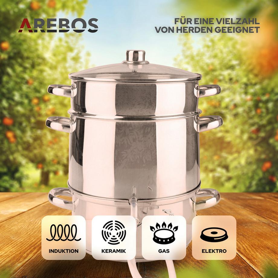 Arebos Spremiagrumi a vapore a induzione 15 L Spremiagrumi in acciaio inox  