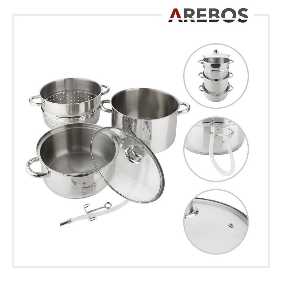 Arebos Spremiagrumi a vapore a induzione 15 L Spremiagrumi in acciaio inox  
