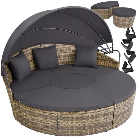 Tectake Rattan Sonneninsel Santorin widerstandsfähig UV-beständig  