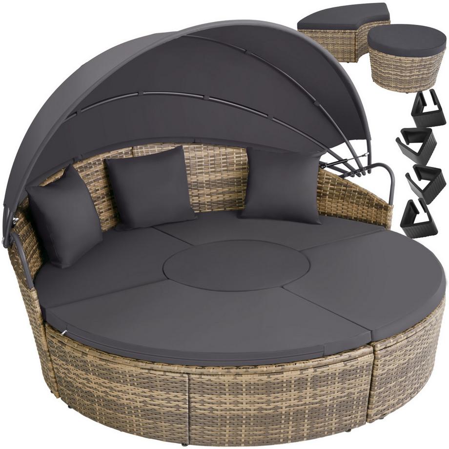 Tectake Rattan Sonneninsel Santorin widerstandsfähig UV-beständig  