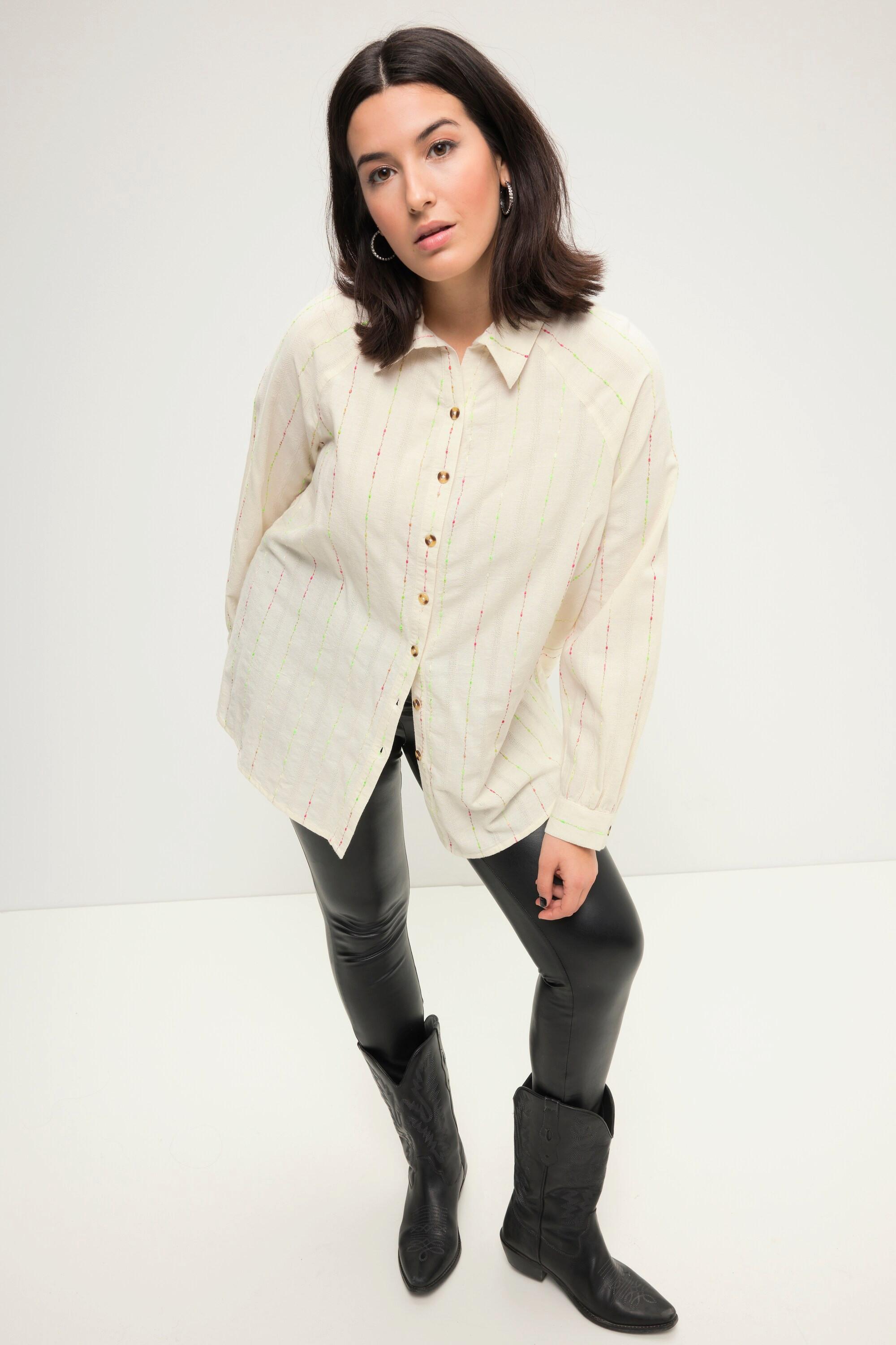 Studio Untold  Blusa dal taglio oversize con texture colorata, collo da camicia e maniche lunghe 