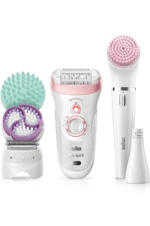 BRAUN Epilateur électrique  Silk Epil 9 985 Blanc et Rose Beauty set  