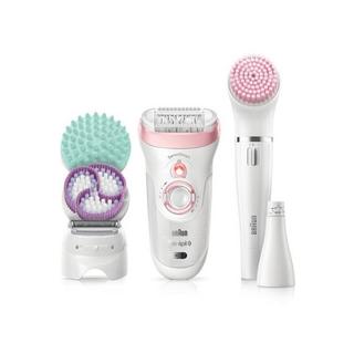 BRAUN Epilateur électrique  Silk Epil 9 985 Blanc et Rose Beauty set  