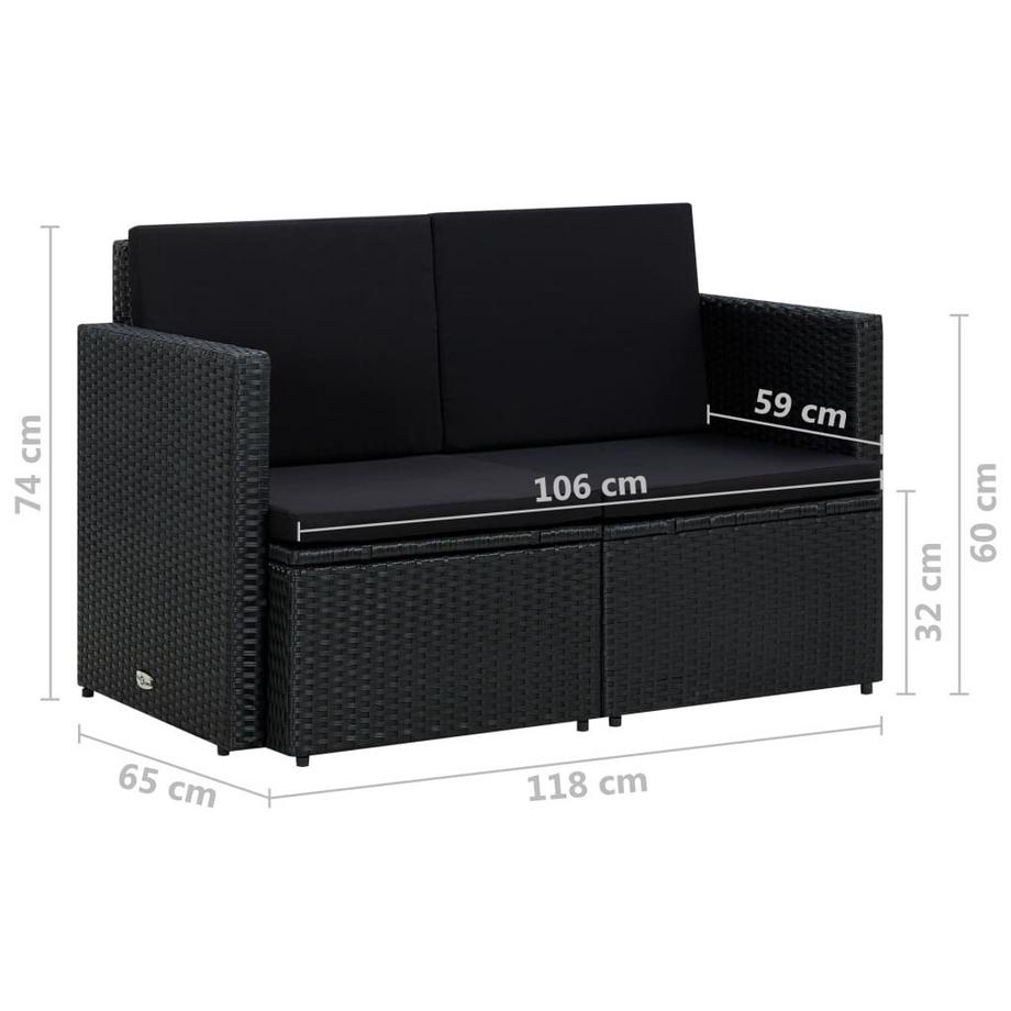 VidaXL Sofa poly-rattan  