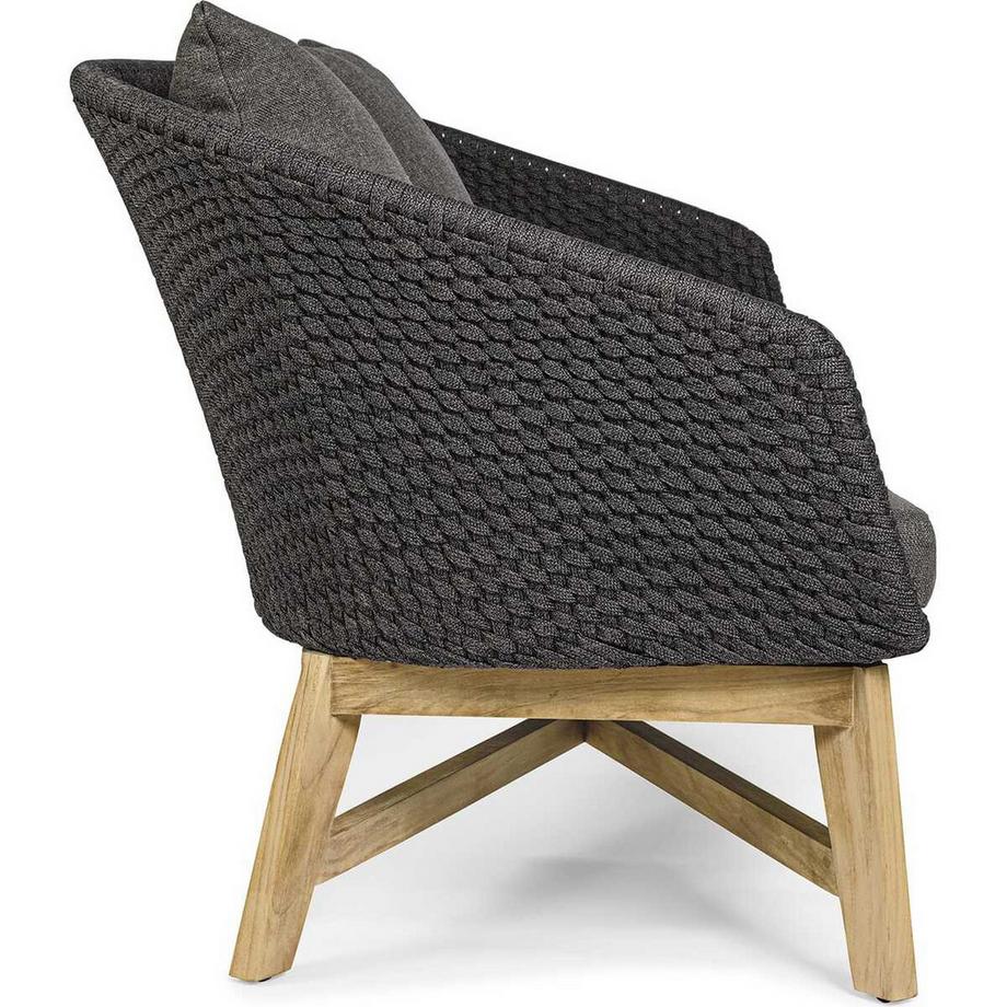 mutoni Divano da giardino a 2 posti Coachella antracite con cuscini  