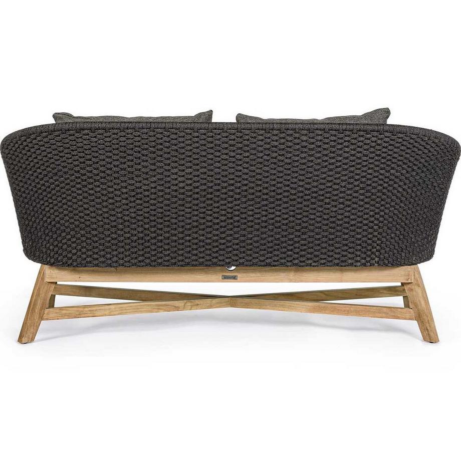 mutoni Divano da giardino a 2 posti Coachella antracite con cuscini  