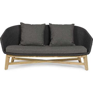 Divano da giardino a 2 posti Coachella antracite con cuscini